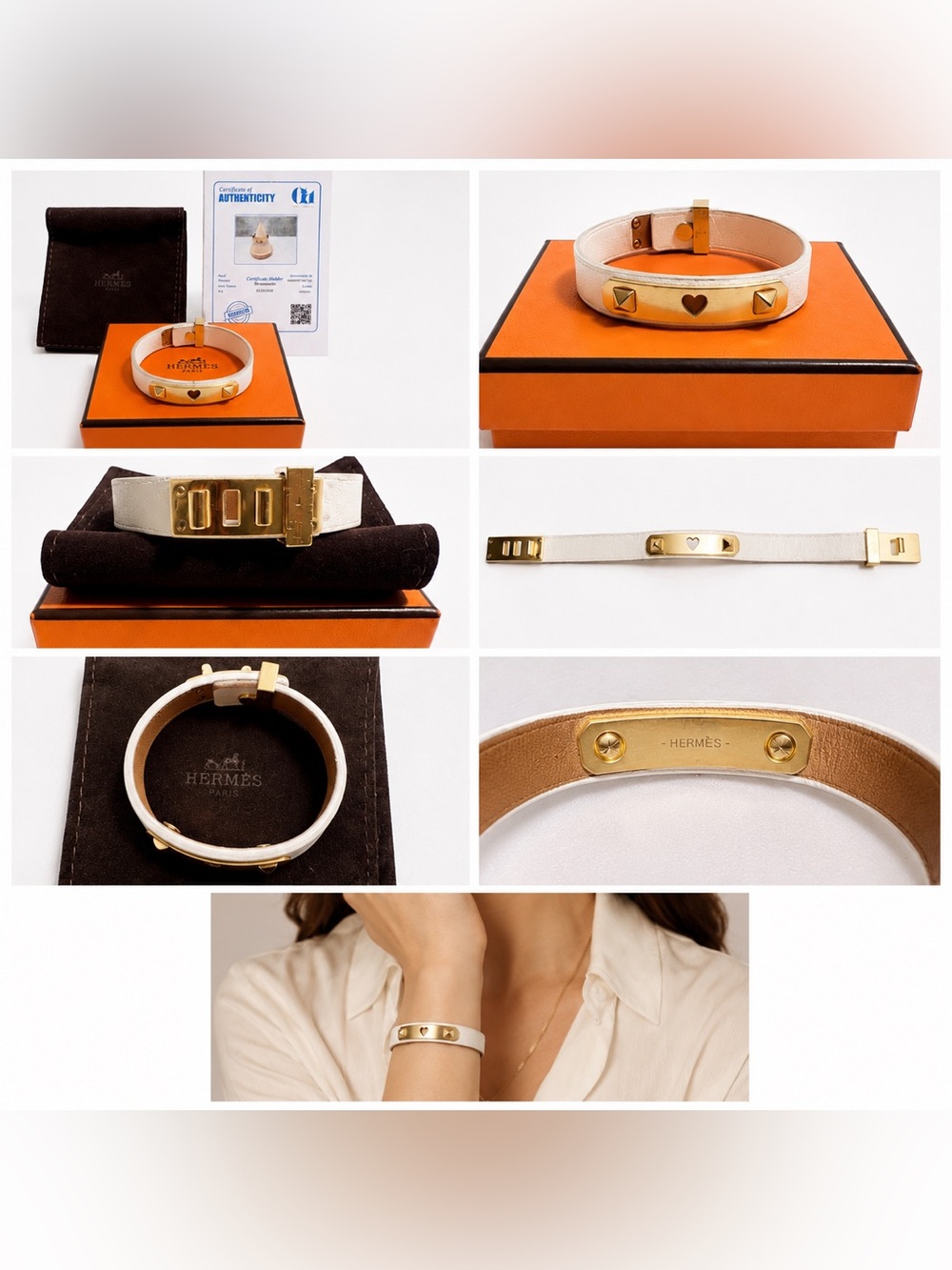 Hermes Brown Leather Bracelet with Gold Hardware - Picture 5 of 16
